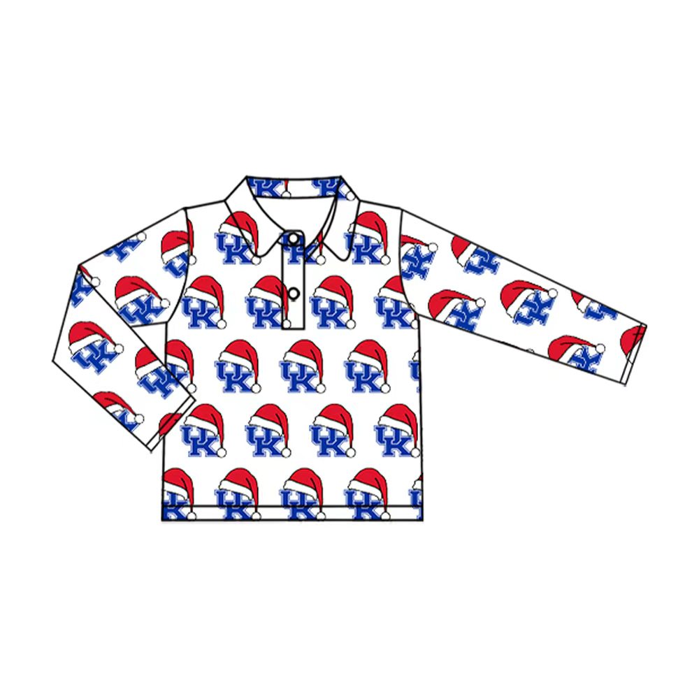 Preorder (moq 5)Baby Kids UK Team Team Christmas Buttons Pullovers Tops