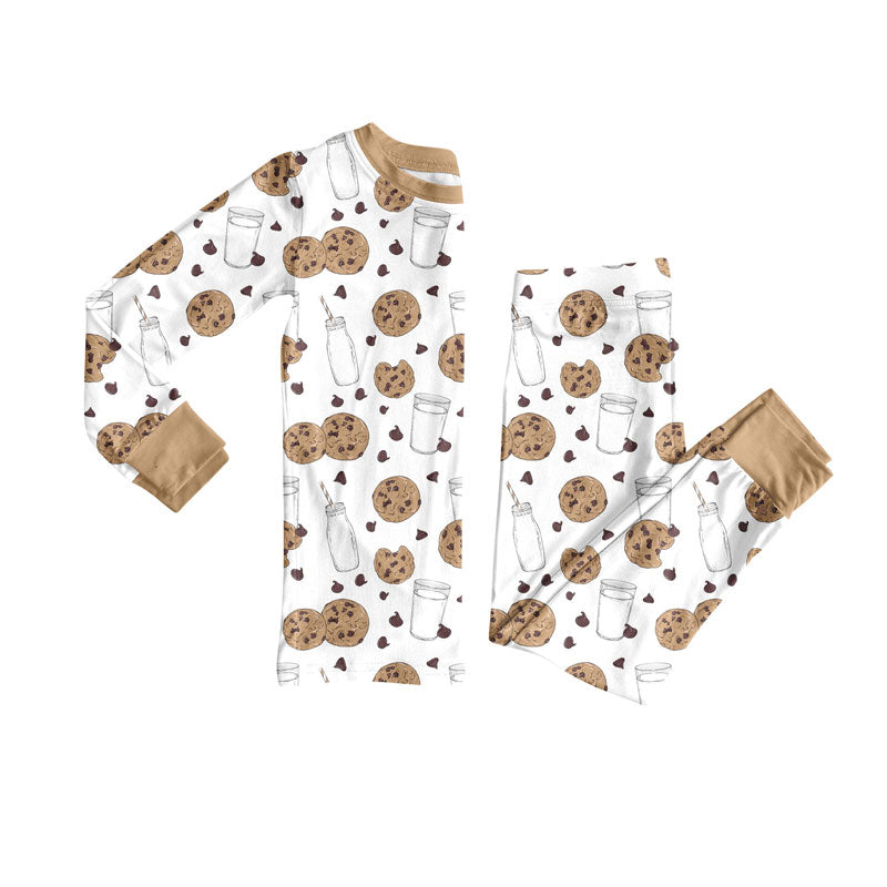Preorder (moq 20)Baby Boys Bamboo Milk Cookies Christmas Pajamas Sets