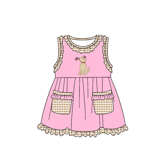 Baby Girls Dog Pockets Knee Length Dresses preorder(moq 5)