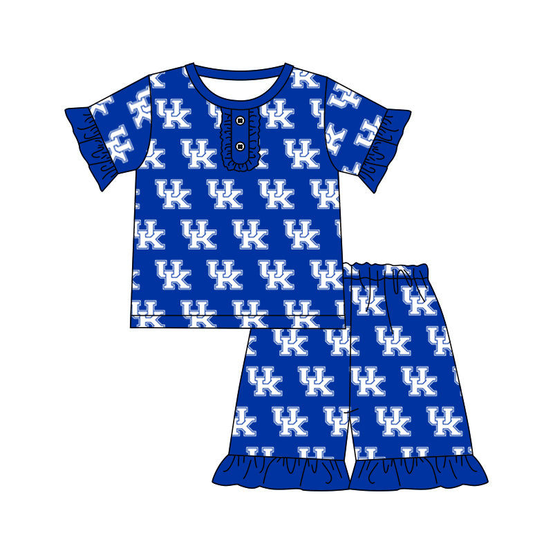 Baby Girls Team UK Top Ruffle Shorts Pajamas Clothes Sets order preorder (moq 5)