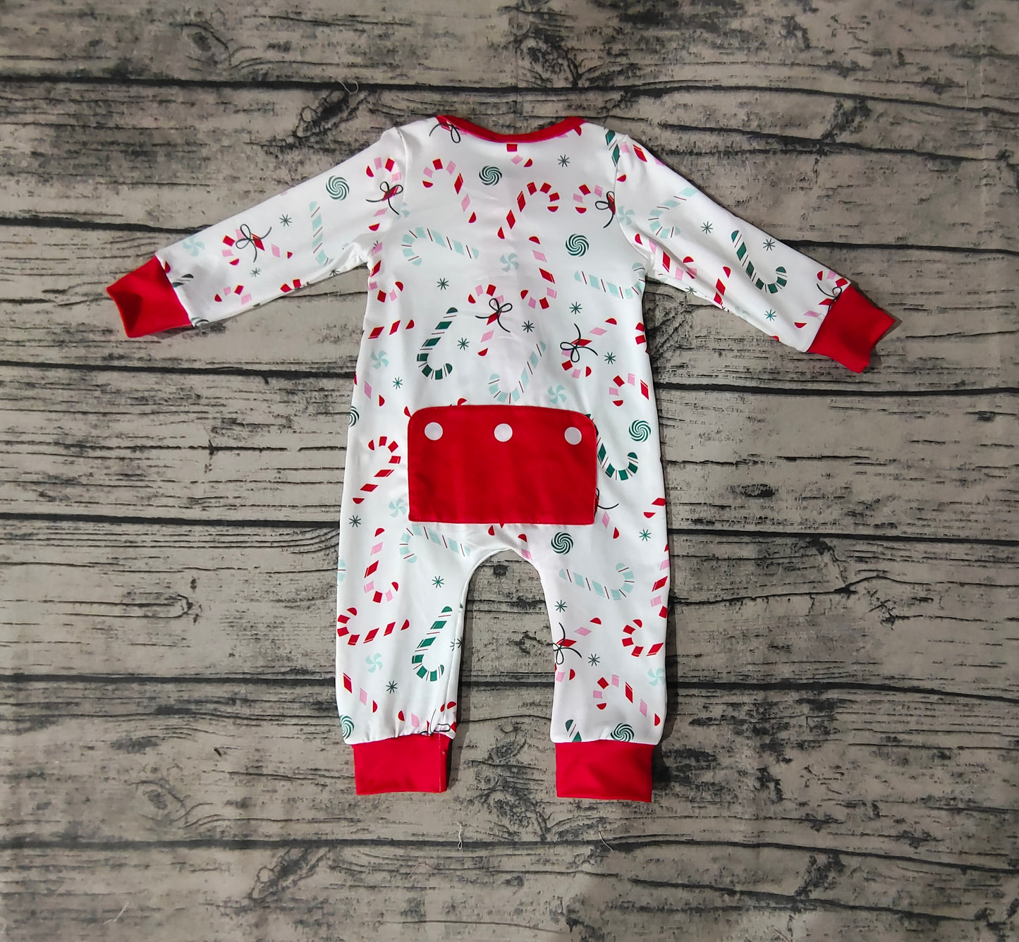 Baby Boys Candy Cane Christmas Rompers