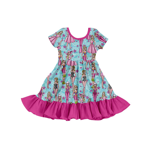 Baby Girls Doll Princess Ruffle Knee Legnth Dresses preorder (moq 5)