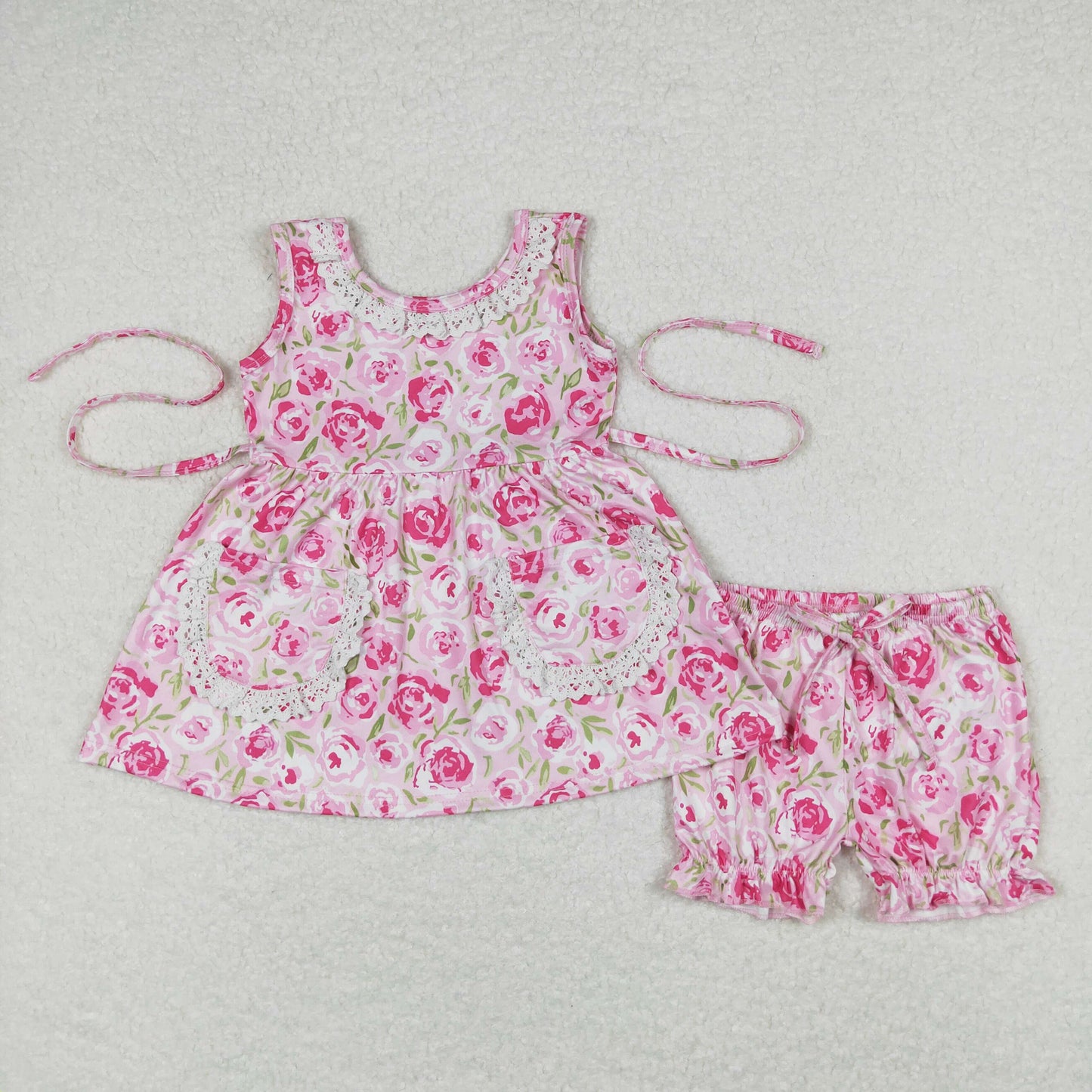 Baby Girls Flowers Tunic Top Shorts Sibling Sister Clothes Sets