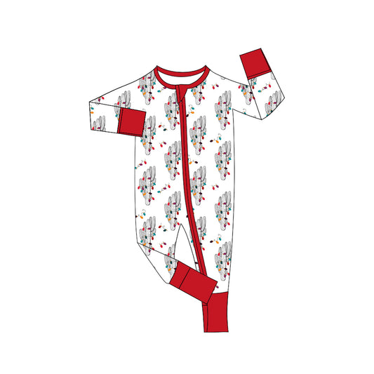 Baby Boys Christmas Cactus Lights Zip Long Sleeve Rompers Preorder(moq 5)