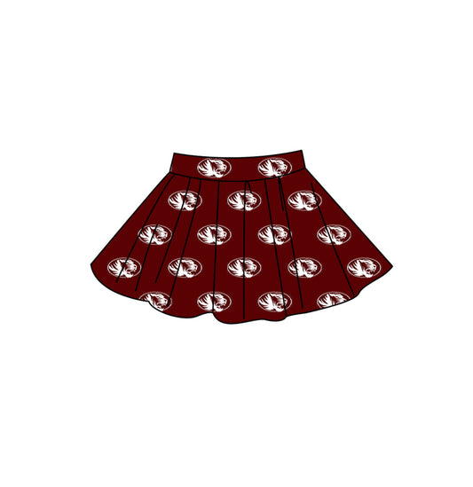 Preorder moq 5 Adult Women Maroon Silsbee Tigers Team Skirt Shorts Bottom