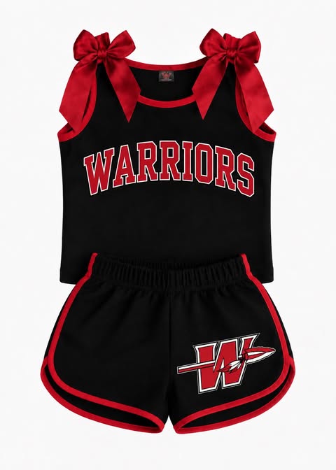 Preorder (moq 5)Baby Girls Warriors Shirts Shorts Clothes Sets