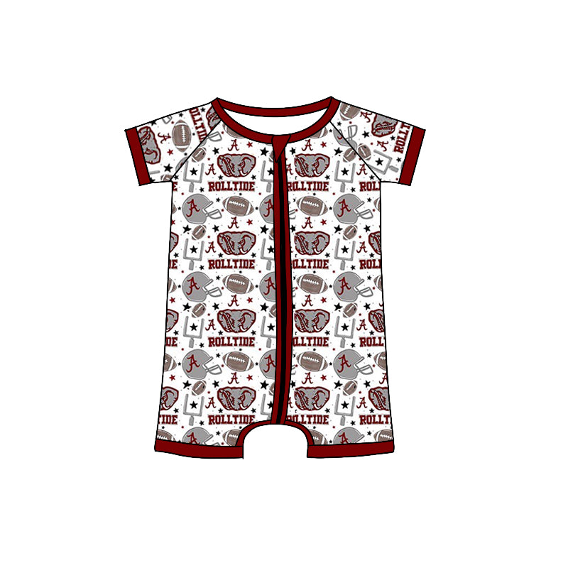 Baby Boys Team Elephant Rolltide Zip Rompers preorder(moq 5)