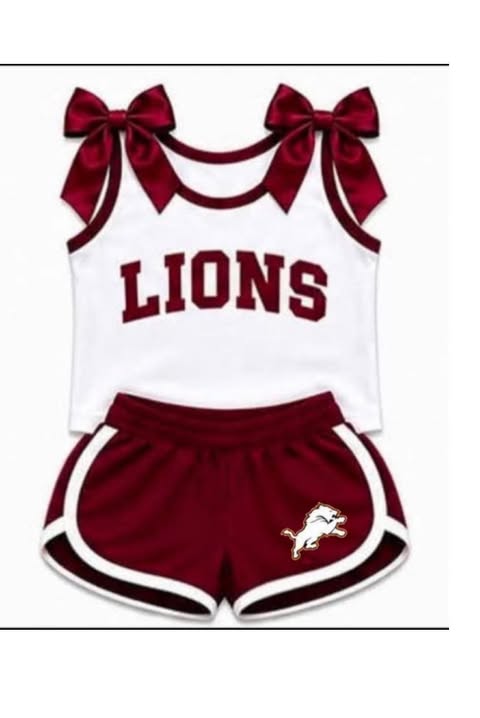 Preorder (moq 5)Baby Girls Lions Bows Shirts Wine Shorts Clothes Sets