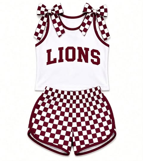 Preorder (moq 5)Baby Girls Lions Bows Shirts Shorts Clothes Sets