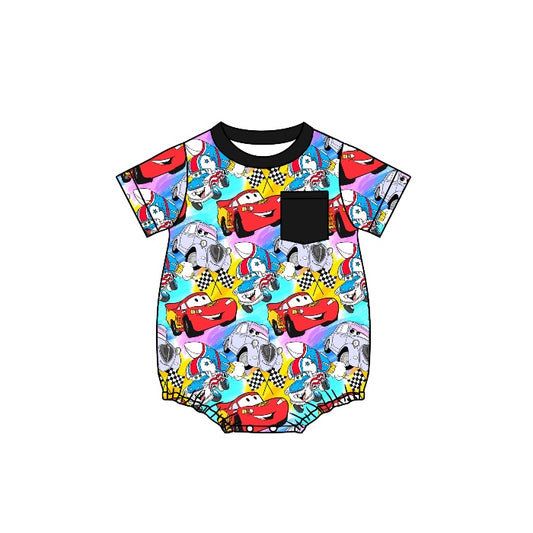 Baby Boys Car Race Short Sleeve Rompers preorder(moq 5)