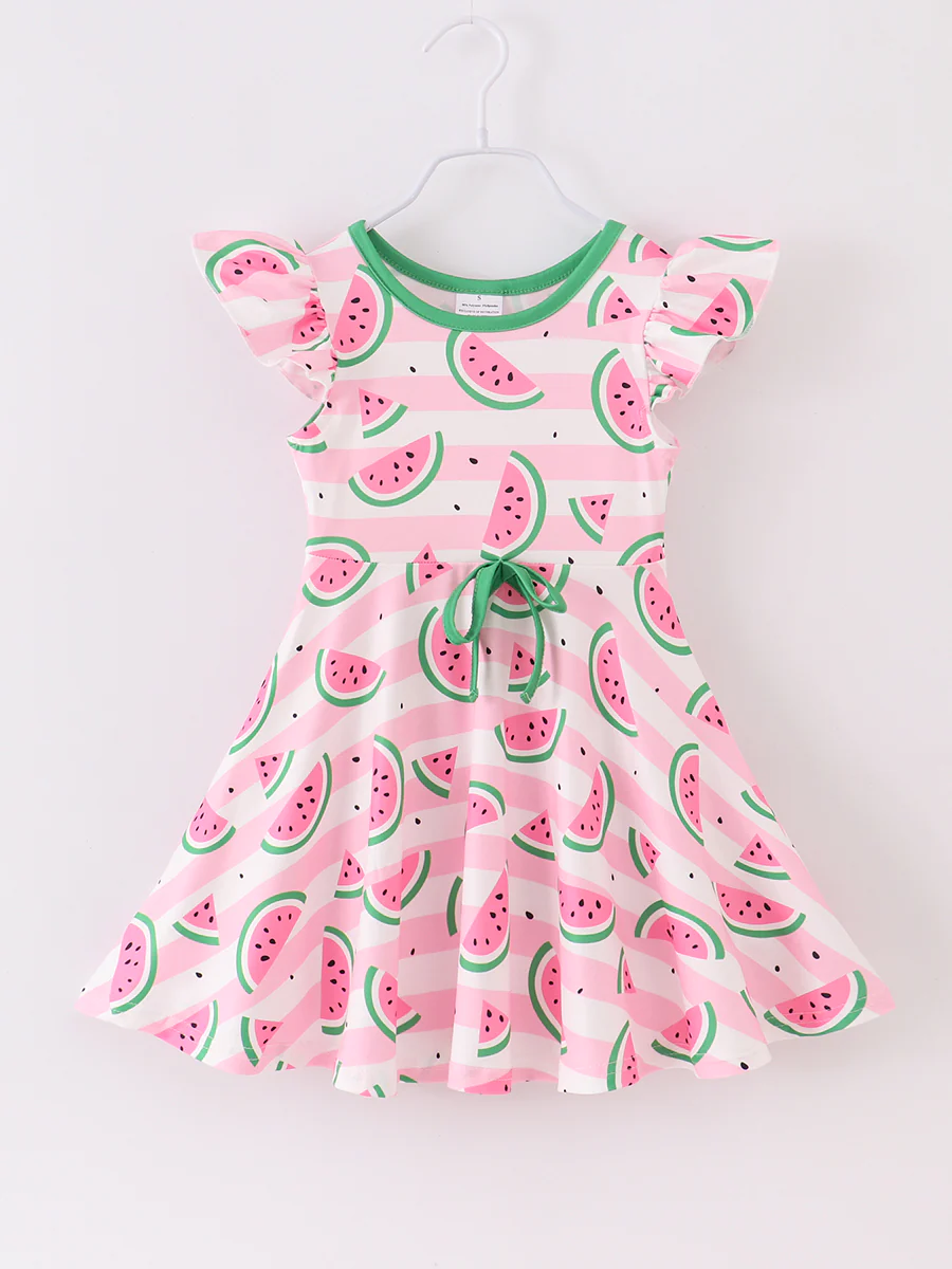 Baby Girls Watermelon Summer Knee Length Dresses preorder(moq 5)