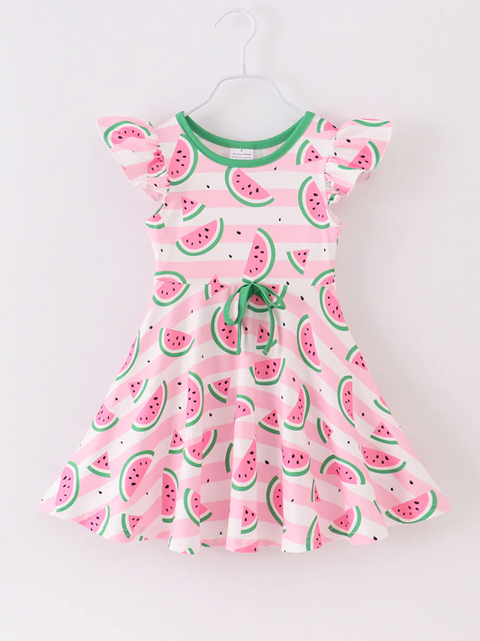 Baby Girls Watermelon Summer Knee Length Dresses preorder(moq 5)