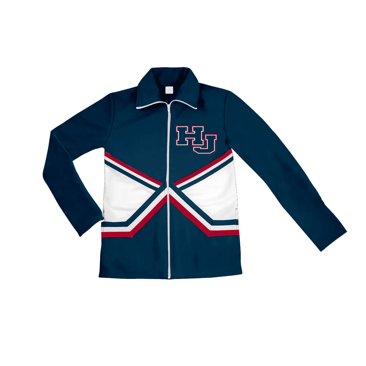 Preorder (moq 5)Baby Girls Navy Long Sleeves HU Print Team Zipper Jacket Top