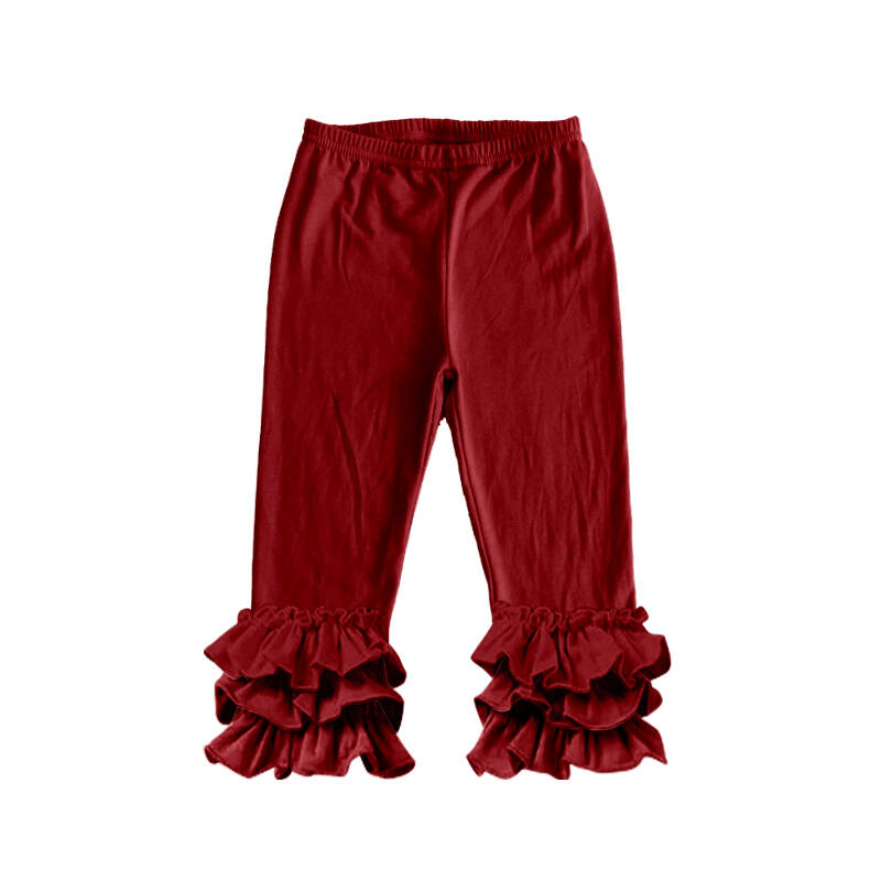 Baby Girls Wine Triple Ruffle Pants preorder(moq 5)