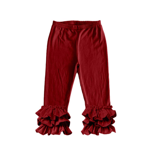 Baby Girls Wine Triple Ruffle Pants preorder(moq 5)