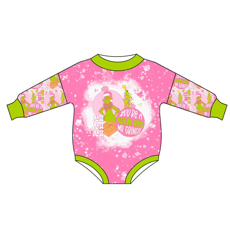 Baby Infant Girls Pink Chrsitmas Frog Long Sleeve Rompers preorder(moq 5)