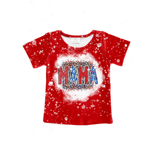 Baby Girls 4th Of July Red Mini Short Sleeve Tee Shirts Tops preorder(moq 5)