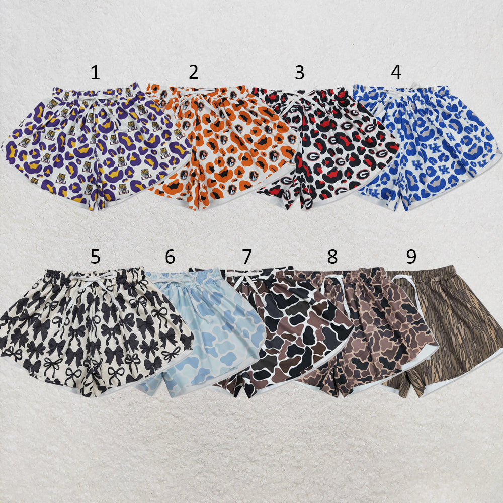 Sibling Adult Women Leopard Team Bows Camo Yoga Active Butterfly Shorts Bottom