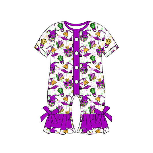 Baby Infant Girls Mardi Gras Rompers preorder(moq 5)