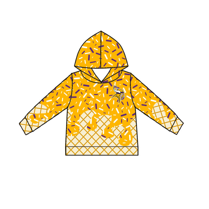 Preorder (moq 5)Baby Boys Drip Sprinkles Minnesota Vikings Team Long Sleeves Hoodies Top