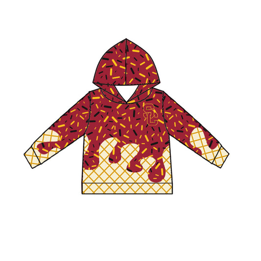 Preorder (moq 5)Baby Boys Drip Sprinkles USC Trojans Team Long Sleeves Hoodies Top