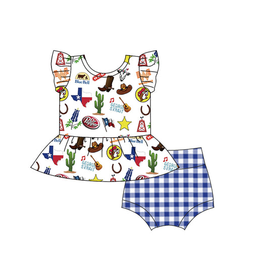 Baby Girls Toddler TX Western Tunic Top Bummie Sets preorder(moq 5)