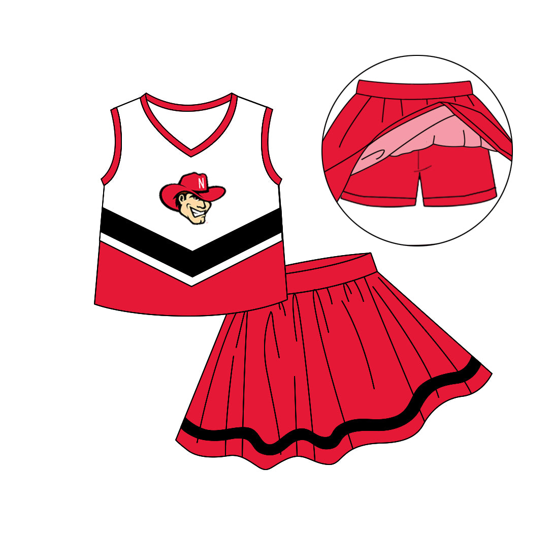 Baby Girls Nebraska Cheerleader Skirts Team Red Clothing Sets preorder(moq 5)