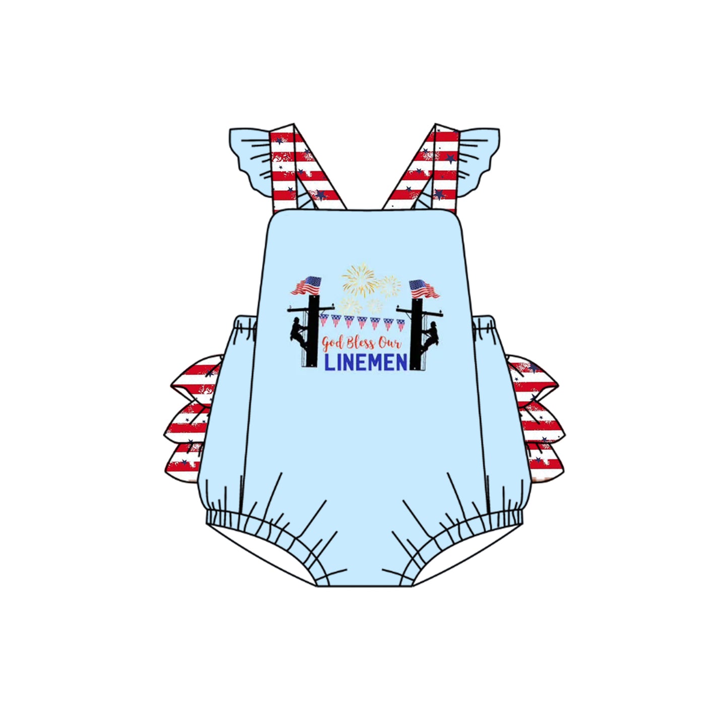 Baby Infant Girls Linemen Straps Rompers preorder(moq 5)