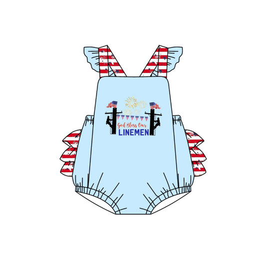 Baby Infant Girls Linemen Straps Rompers preorder(moq 5)