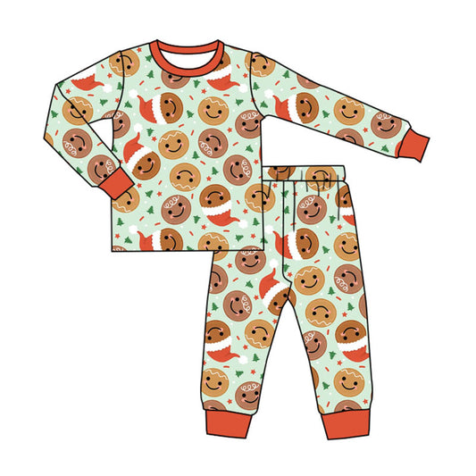 Preorder (moq 20)Baby Boys Bamboo Hats Smiles Trees Sprinkles Christmas Pajamas Sets