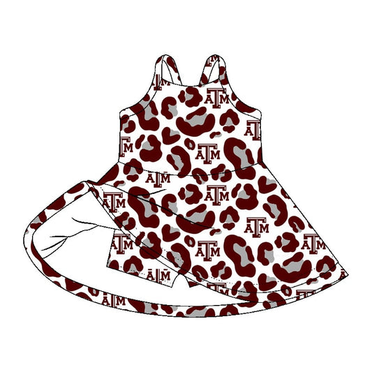 Preorder moq 5 Baby Girls Straps A&M Shorts Team Ruffle Knee Length Dresses