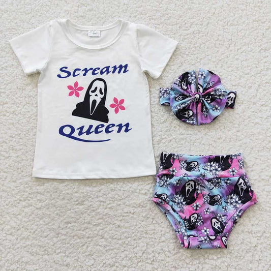 Baby Girls Halloween Ghost Bummie Sets