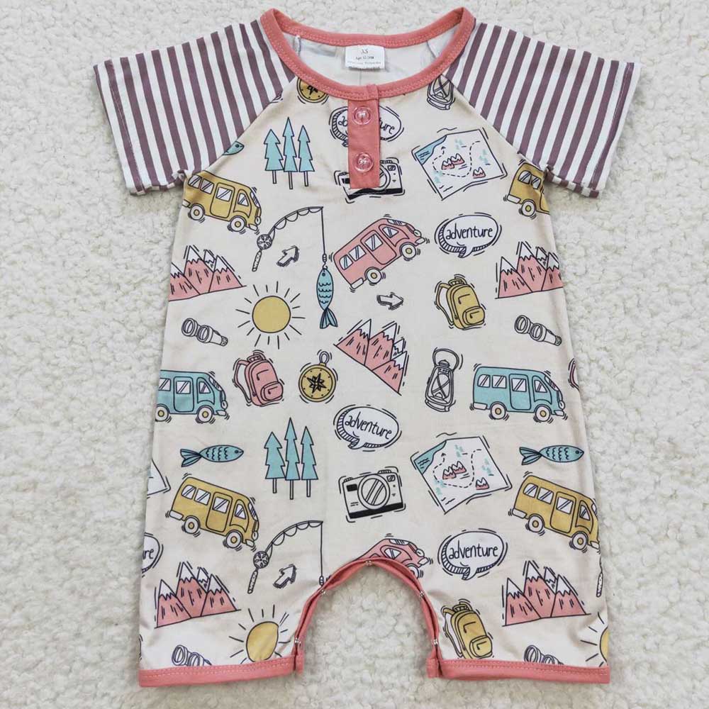 Baby Boys Short Sleeve Tree Rompers