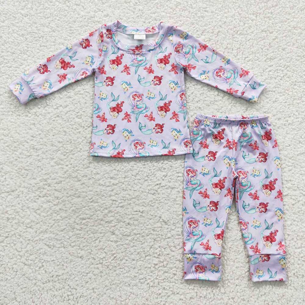 Baby Girls Mermaid Lavender Pajamas Clothing Sets