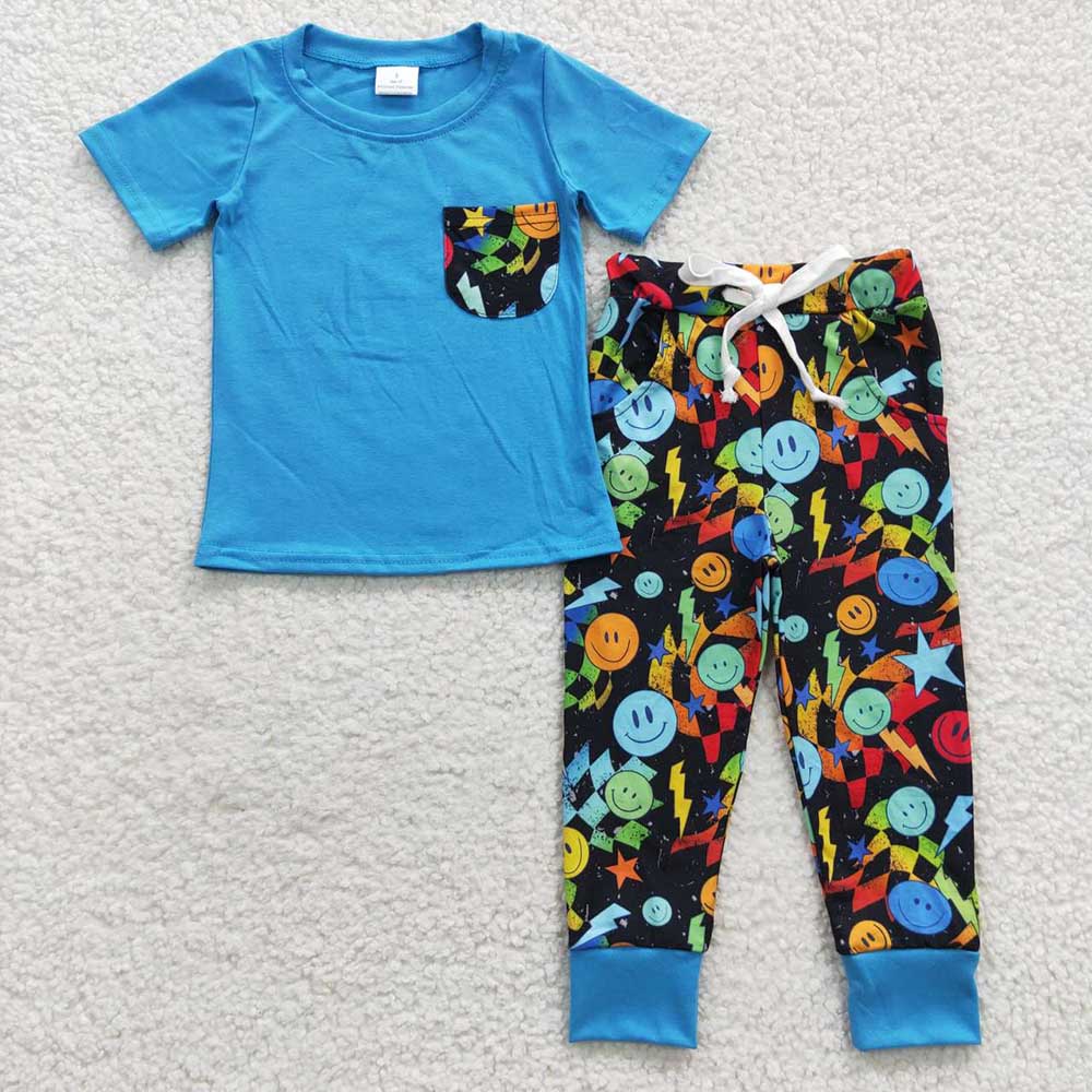 Baby Boys Pocket Tee Shirt Smile Pants Clothes Sets