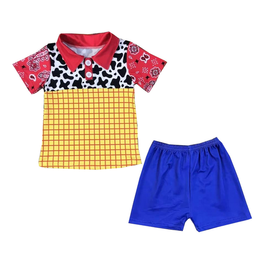 Baby Boys Toy Cow Print Top Shorts Outfits Clothes Sets Preorder(moq 5)