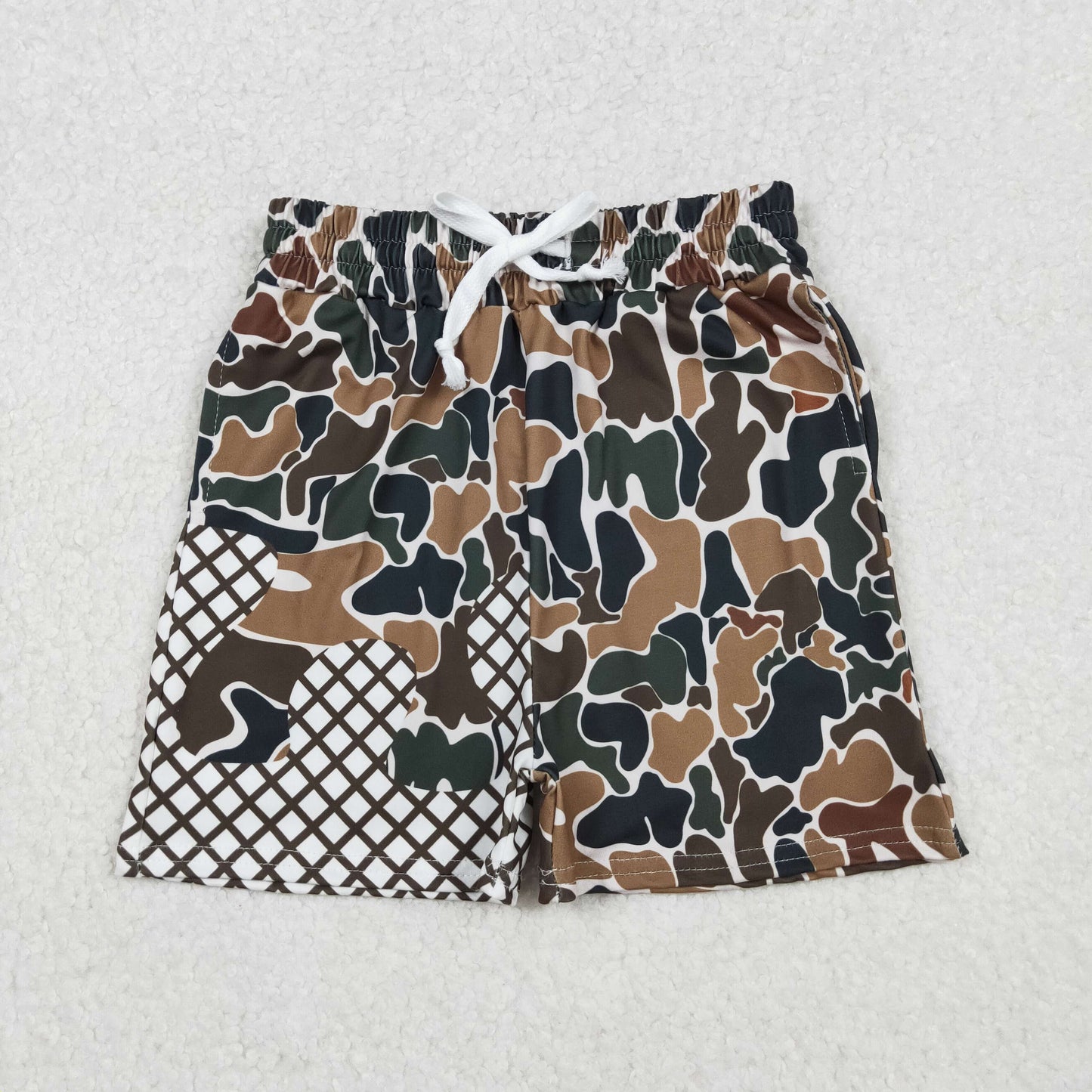 Baby Boys Dark Green Camo Drip Southern Team Shorts Bottom