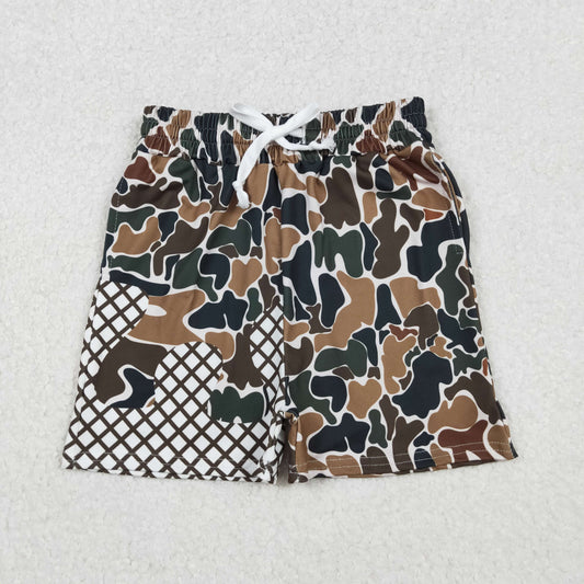 Baby Boys Dark Green Camo Drip Southern Team Shorts Bottom