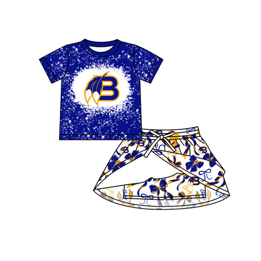 Preorder (moq 5)Baby Girls Chiefs team Top Skirt Skort Sets