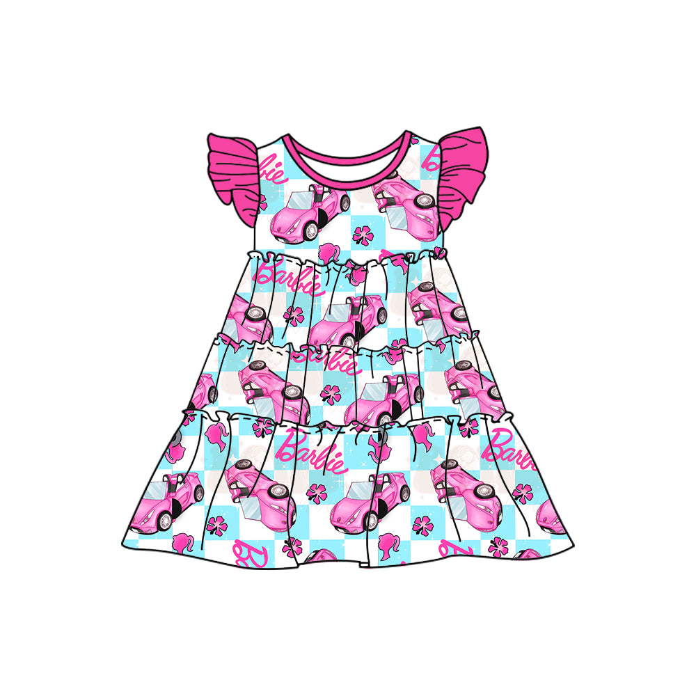 Baby Girls Pink Doll Flutter Sleeve Knee Length Dresses preorder (moq 5)