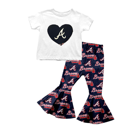 Baby Girls Baseball Team 6 Shirt Bell Pants Clothes Sets preorder(moq 5)