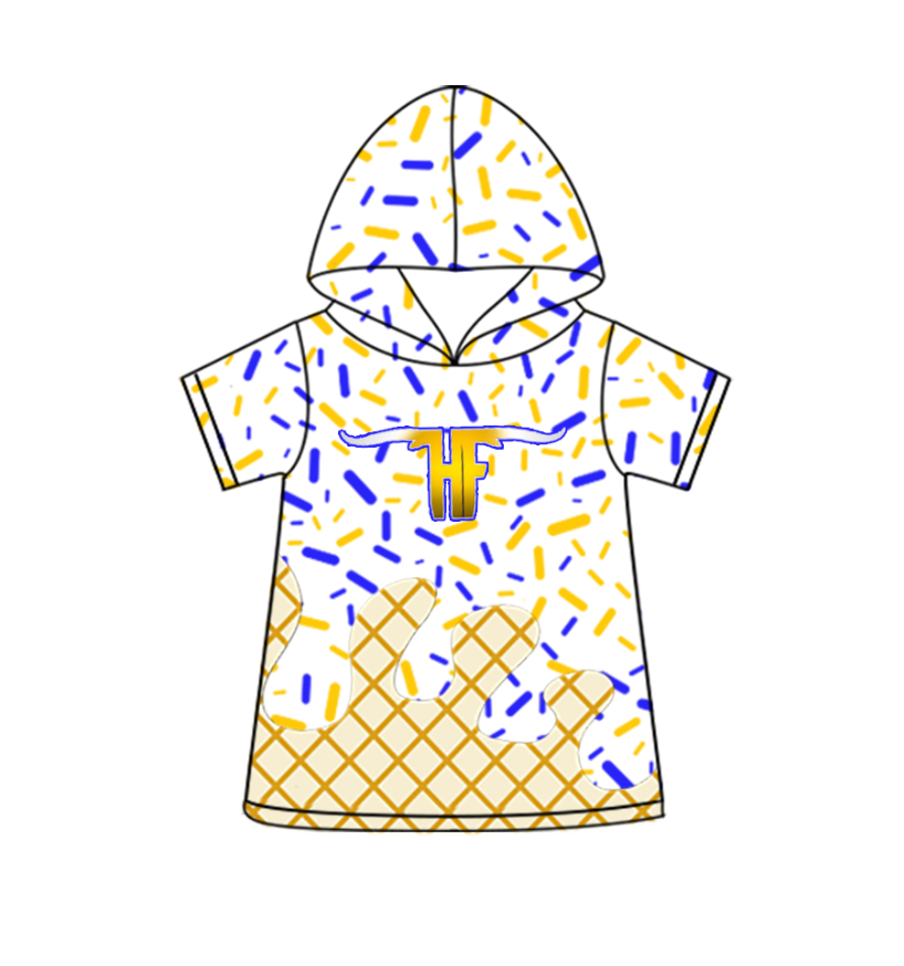 Preorder (moq 5)Baby Boys Short Sleeve Colorful Sprinkles Drip Team Hoodies Top