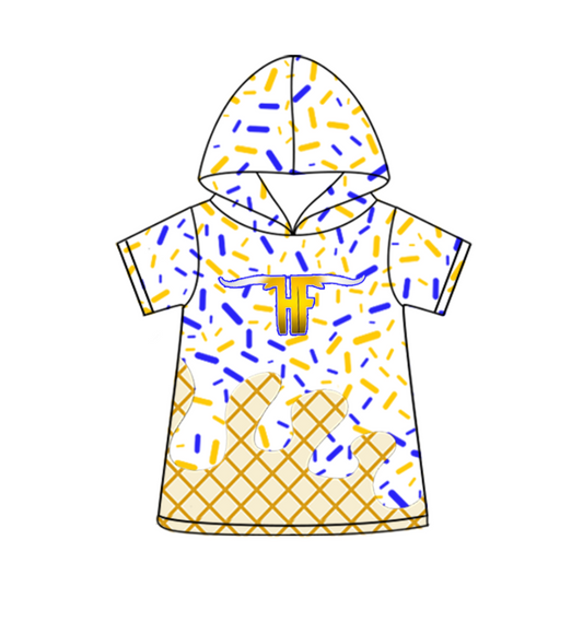 Preorder (moq 5)Baby Boys Short Sleeve Colorful Sprinkles Drip Team Hoodies Top