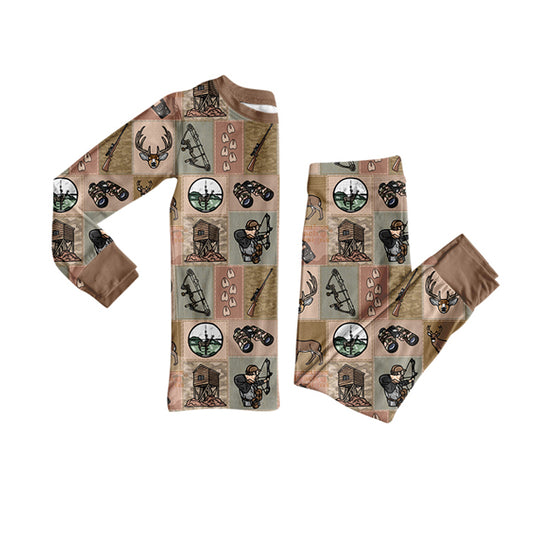 Preorder (moq 20)Baby Boys Bamboo Western Hunting Pajamas Set