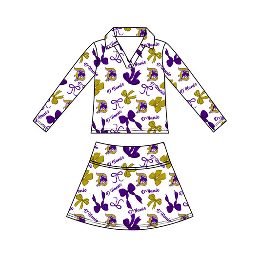 Preorder (moq 5)Baby Girls Bows D’Hanis Top Skirt Short Team Clothes Set