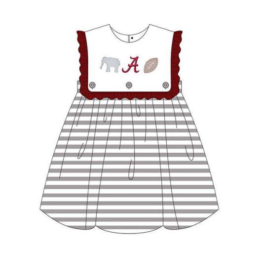 Preorder moq 5 Baby Girls Sleeveless A Elephants Team Knee Length Dresses