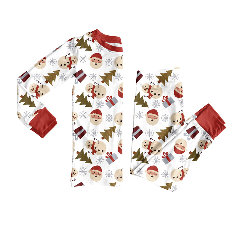 Preorder (moq 5)Baby Boys Snowmen Trees Top Pants Christmas Pajamas Sets