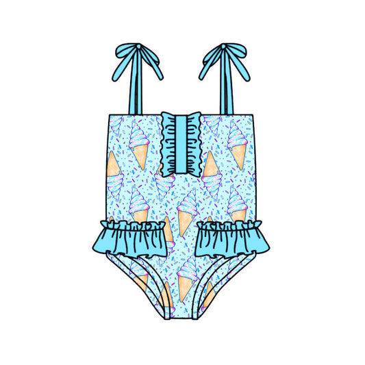 Preorder (moq 5)Baby Girls Strap Ice Creams Sprinkles Button Bummies Swimsuits