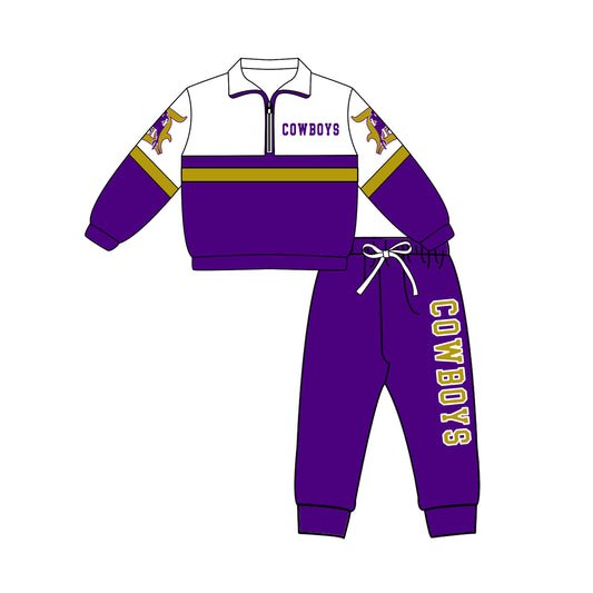 Preorder (moq 5)Baby Boys D’Hanis Zip Pullovers Jogger Team Clothes Set