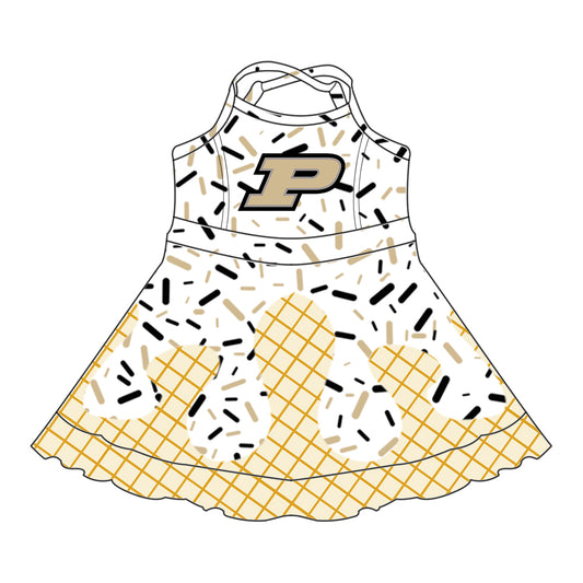 Preorder (moq 5)Baby Girls Strap P Drip Shorts Ruffle Team Knee Length Dresses